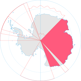 Carte de la revendication australienne en Antarctique