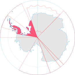 Carte de la revendication britannique en Antarctique
