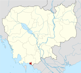 Localisation de la province de Kep au Cambodge.