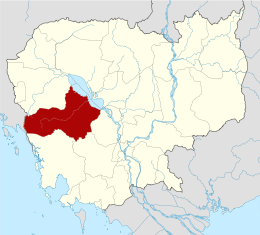 Localisation de la province de Pouthisat au Cambodge.