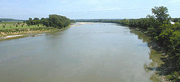 La rivière Kansas près de De Soto.