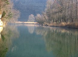 La Sarine aux abords du lac de Pérolles à Fribourg.