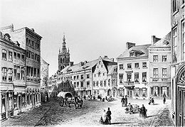 Hennemarkt (marché aux poules) en 1858.