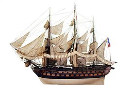 L' Achille coulé durant la bataille de Trafalgar