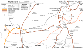 Carte de l’agglomération de Vichy.