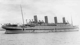 Le Britannic après sa transformation en navire-hôpital