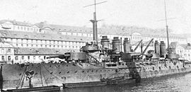 Le Danton en 1911 dans le port de Brest