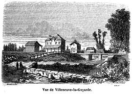 Dessin de la gare par Dieudonné Lancelot en 1854.