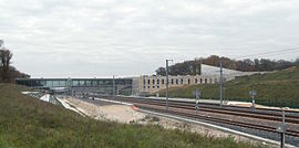 Vue de la gare actuellement en construction (fin octobre 2011)