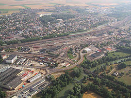 Vue aérienne de la gare de Laroche-Migennes