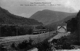 La halte et son bâtiment voyageurs vers 1910.