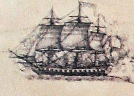 LHermione au combat naval de Louisbourg en 1781