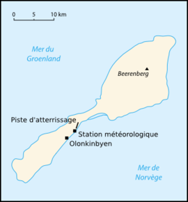 Carte de l'île Jan Mayen.