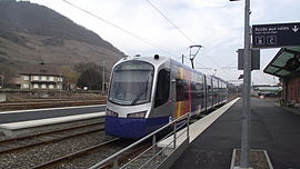 Rame du Tram-train Mulhouse-Vallée de la Thur en gare de Thann