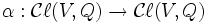 \alpha : \mathcal{C}\ell(V,Q) \to \mathcal{C}\ell(V,Q)\,