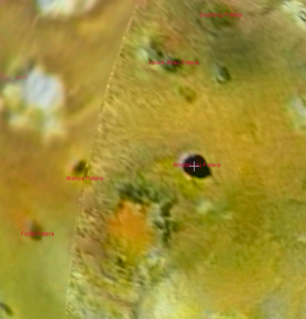 La Patera Amaterasu, telle qu'elle est visible dans une capture d'écran du logiciel NASA World Wind.