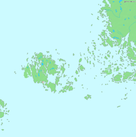 Carte de l'archipel d'Åland avec Fasta Åland au centre gauche.