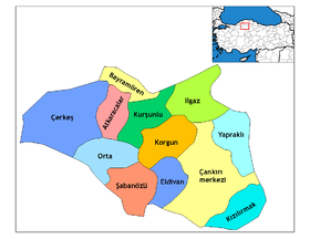 Districts de la province de Çankırı