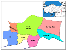Districts de la province de Şırnak