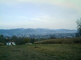Teslić vue depuis le mont Krstova Gora