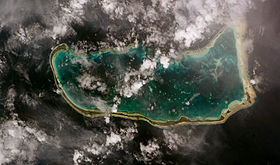 Image satellite d'Abaiang.