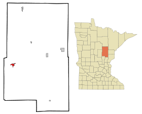 Aitkin County Minnesota Incorporated and Unincorporated areas Aitkin Highlighted.svg