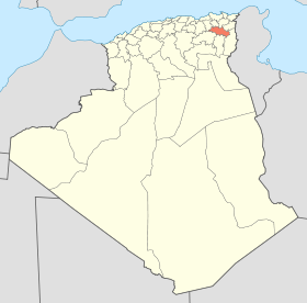 Localisation de la Wilaya d'Oum El Bouaghi