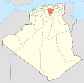 Localisation de la Wilaya de M'Sila