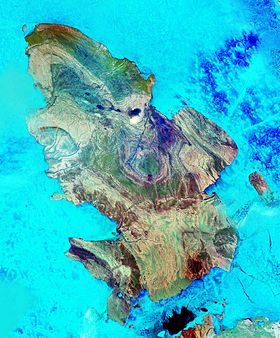 Vue satellite de l'île Amund Ringnes