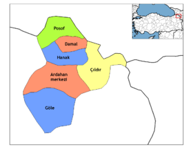 Districts de la province de Ardahan