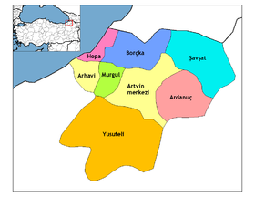 Districts de la province de Artvin