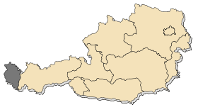 Localisation du Vorarlberg sur la carte de l'Autriche