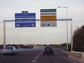 Photographie de la route A 34 : L'A34 au niveau de Reims