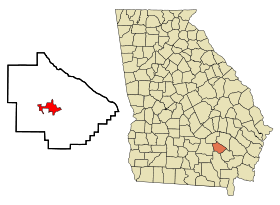 Bacon County Georgia Incorporated and Unincorporated areas Alma Highlighted.svg