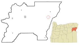 Baker County Oregon Incorporated and Unincorporated areas Richland Highlighted.svg