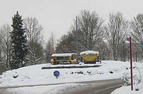 Entrée de Behren-lès-Forbach sous la neige en février 2010