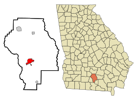 Berrien County Georgia Incorporated and Unincorporated areas Nashville Highlighted.svg