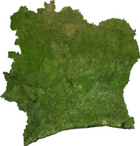 carte : Géographie de la Côte d'Ivoire