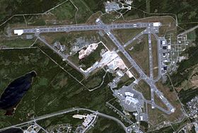 Vue aérienne de l'aéroport international de St. John's