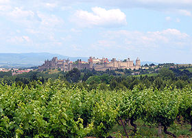 La cité de Carcassonne, au cœur des vignobles.