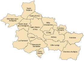 Carte de la communauté de communes des Amognes