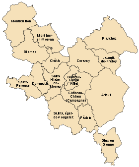 Carte de la communauté de communes du Haut-Morvan