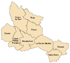Carte de la communauté de communes entre Loire et Morvan