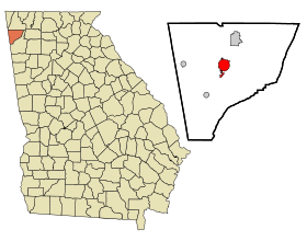 Chattooga County Georgia Incorporated and Unincorporated areas Summerville Highlighted.svg