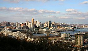 Downtown Cincinnati, vu depuis Devou Park à Covington, Kentucky.