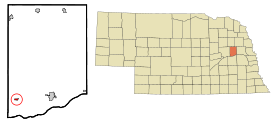 Colfax County Nebraska Incorporated and Unincorporated areas Richland Highlighted.svg