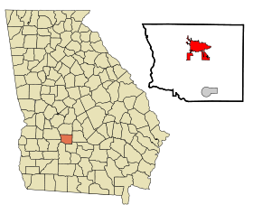 Crisp County Georgia Incorporated and Unincorporated areas Cordele Highlighted.svg