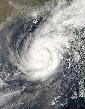 Cyclone Mala le 18 avril 2006 à son maximum d'intensité