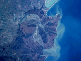Photo satellite du delta du Danube