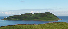 Vue de Davaar depuis le Kintyre.